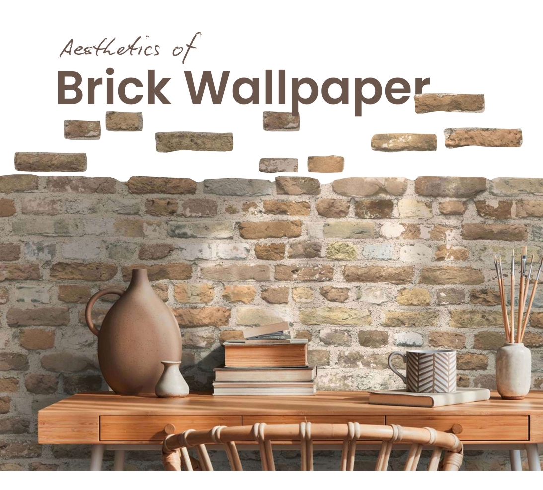 brick wallpaper living room